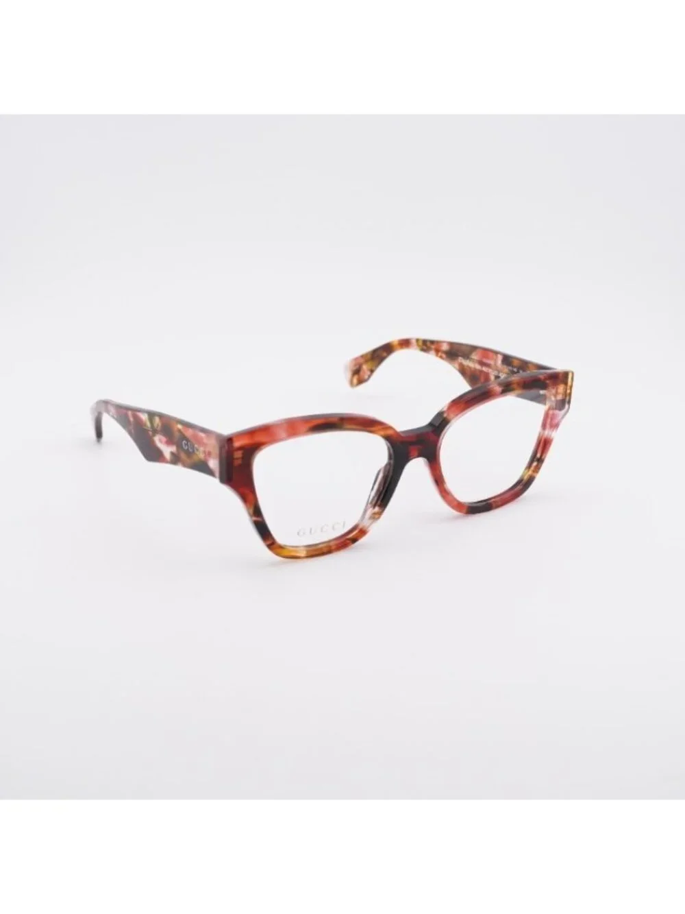 Gucci GG2008O 002 Eyeglasses Red Havana 54mm Cat Eye Frame